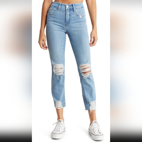 NWT -Good American, Good Classic, Distressed Indigo 334, Size‎ 8/29 - Picture 1 of 12